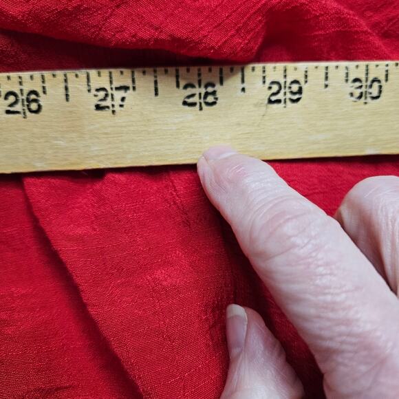 Red Blouse Batwing Tunic Top Flowy Boho Womens Plus Size 3X Holiday Relaxed Fit - Picture 11 of 16